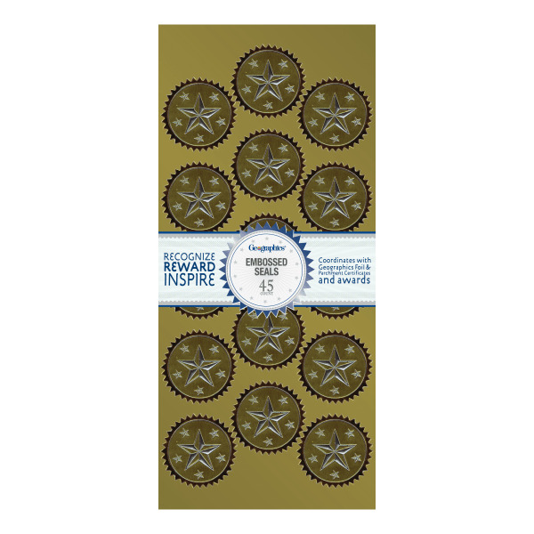 GE ographics Embossed SealsGold & Silver Foil - 1-1/4"