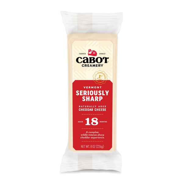 Cabot Seriously Sharp Cheddar Cheese Block, 8 oz