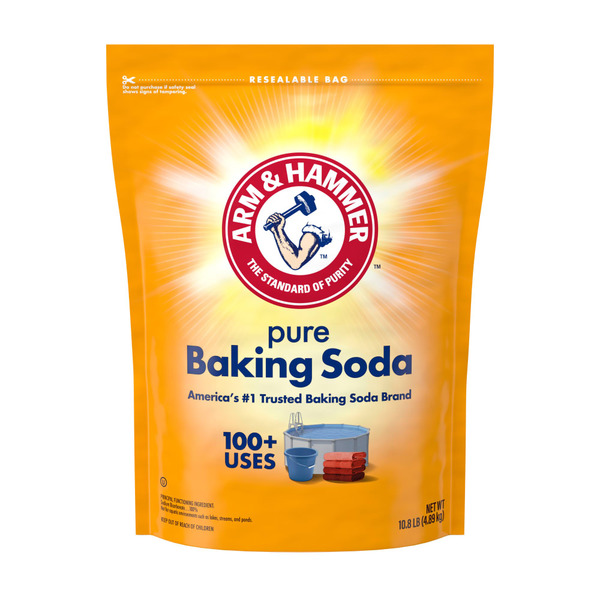 Arm & Hammer ARM HAMMER Baking Soda, Multi-Purpose 100 Pure Sodium Bicarbonate Powder for Cooking, Baking, Cleaning, Laundry, Deodorizing, DIY More, 10.8 lb. Resealable Bag 172.8 -oz