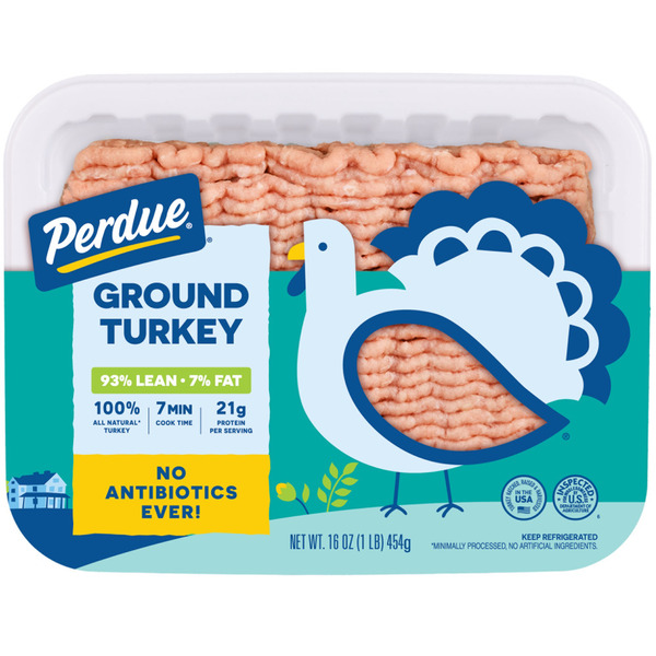 Perdue No Antibiotics Ever 93% Lean 7% Fat Dark Ground Turkey Same