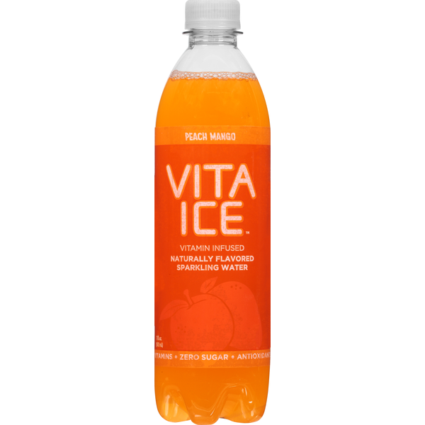 Vita Ice Sparkling Water, Zero Sugar, Peach Mango, Vitamin Infused (17