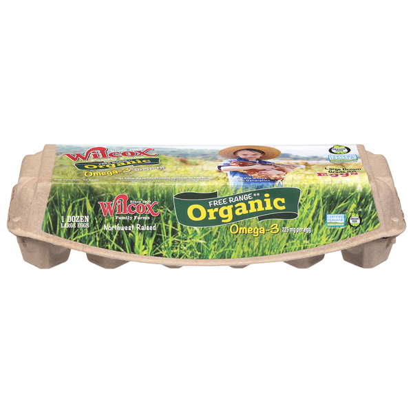 Wilcox Family Farms Free Range Organic, Omega-3 Eggs, Large Brown