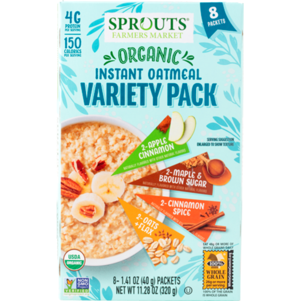 Sprouts Organic Variety Pack Instant Oatmeal 8 Pack