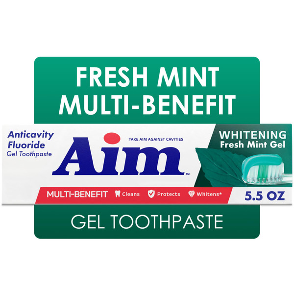 Aim Multi-Benefit Whitening Fresh Mint Gel Toothpaste Same-Day