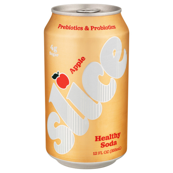 Slice Apple Soda, With Prebiotics and Probiotics, 12 fl oz Can