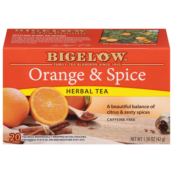 Bigelow Orange & Spice, Caffeine Free Herbal Tea Same-Day Delivery