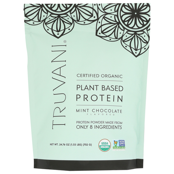 Truvani Organic Mint Chocolate Plant Based Protein Powder Same-Day