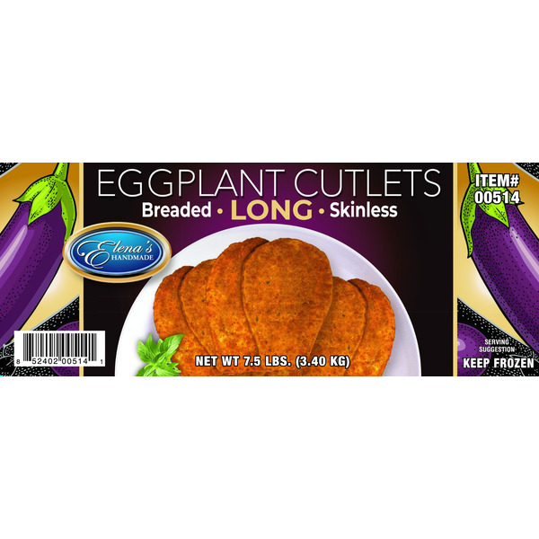 Elenas - Breaded Naples Eggplant Cutlets - 7.5lb box
