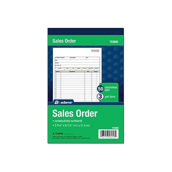 Adams 8.44"L x 5.56" W Sales Order Book