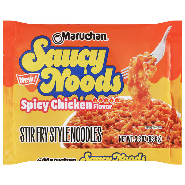 Maruchan Saucy Noods, Ramen Noodles, Spicy Chicken, 3.3 oz Same