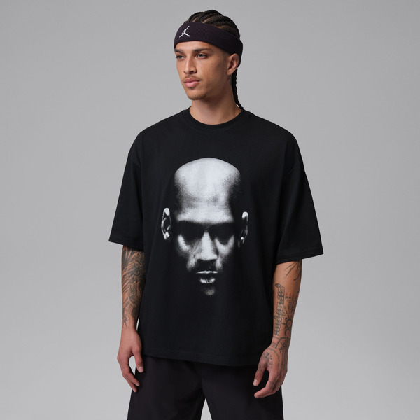 Jordan Men's Dri-FIT Sport Oversized Graphic T-Shirt, L - Black