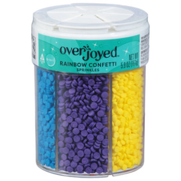 Overjoyed Sprinkles, Rainbow Confetti, 6-in-1