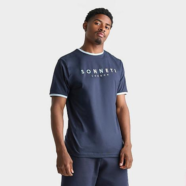 Sonneti Men's Hare Ringer T-Shirt, M - Navy/Cool Blue