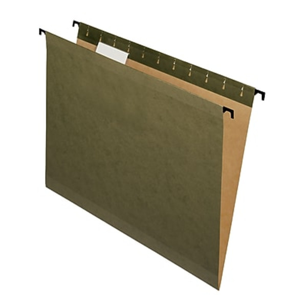Pendaflex 6152 1/5 Letter Size Green SureHook 5-Tab Hanging File Folders