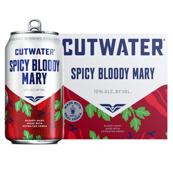 Cutwater Vodka Spicy Bloody Mary, 4 Pack 12 Fl. Oz. Cans Same-Day