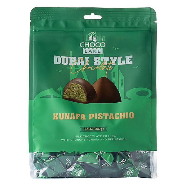 ChocoLake Dubai Style Chocolate, Kunafa Pisachio, 32 oz
