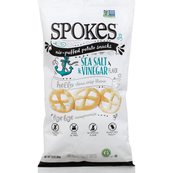 Spokes Potato Snacks, AirPuffed, Sea Salt & Vinegar (2.8 oz) Instacart