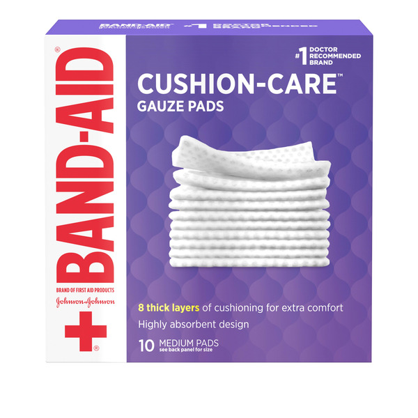purple dressing for cuts BAND-AID Cushion Care Sterile Gauze Pads for Protection of Minor Cuts,  Scrapes & Burns, Non-Adhesive & Wound Care Dressing Pads, Medium Size, 10  ct Same-Day Delivery or Pickup