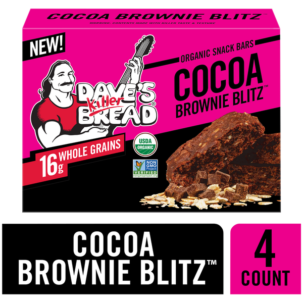 Dave's Killer Bread Cocoa Brownie Blitz Organic Snack Bars, 4