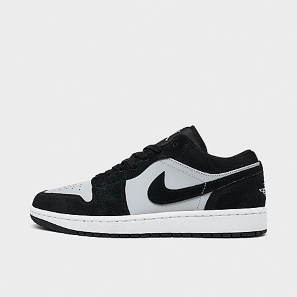 Jordan Air 1 Low Shoes, Size M10.5/W12, Medium/D - Black/White/Lt Smoke Grey