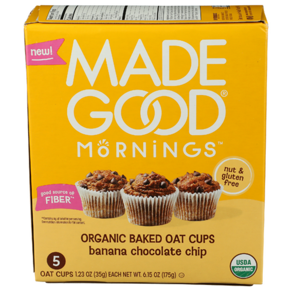 Madegood Organic Banana Chocolate Chip Baked Oat Cups 5 Pack