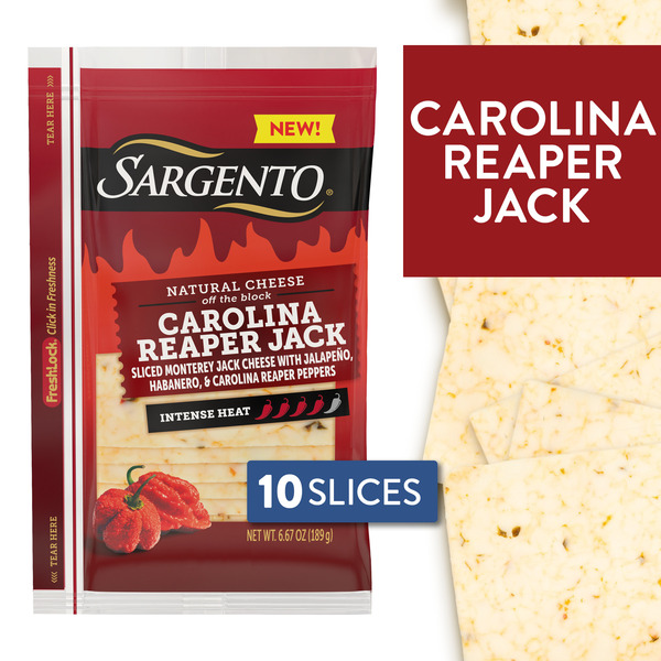 Sargento Carolina Reaper Monterey Jack Sliced Cheese, 10 Slices
