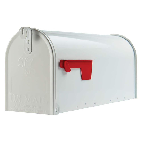 Architectural Mailboxes Elite White, Medium, Steel, Post Mount Mailbox