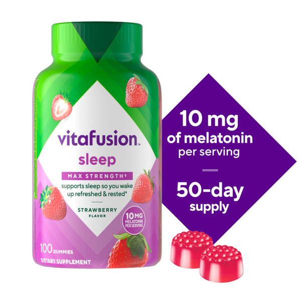 vitafusion Melatonin Max Strength Dietary Supplement Gummies - 100 ct