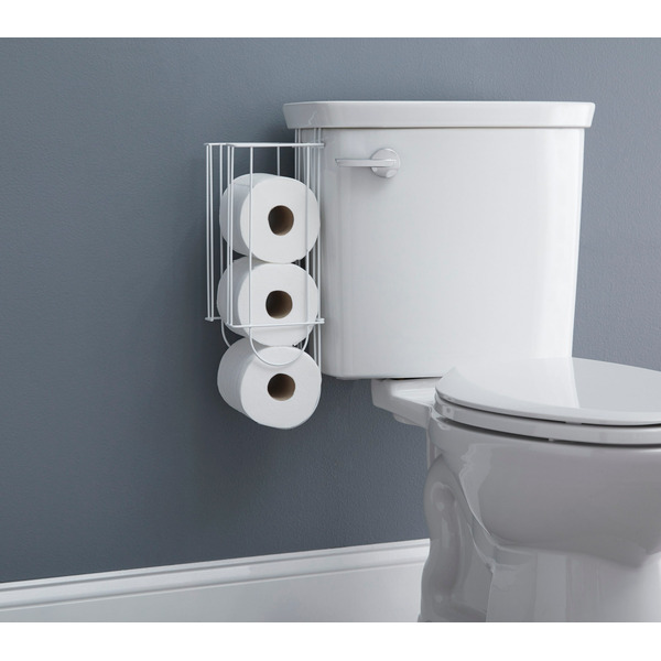 Enlarge Alternative view of Bathroom Accessories Style Selections White Tank Basket Toilet Paper Holder (opens in a new tab)