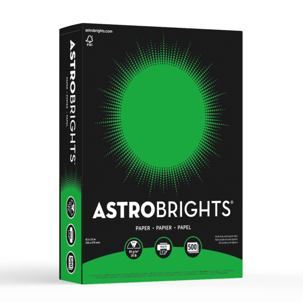 Astrobrights 8.5" x 11" 24lb Gamma Green Colored Paper
