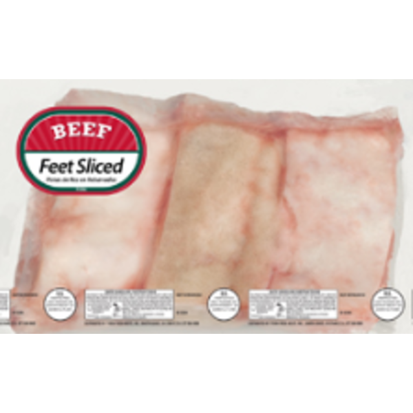 Frozen Sliced Beef Feet, Skin-On