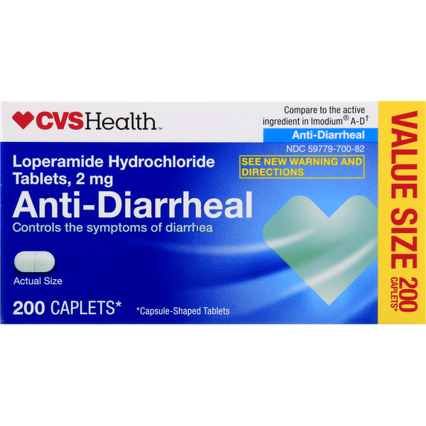 CVS Health Loperamide Hydrochloride Tablets, AntiDiarrheal (200 each