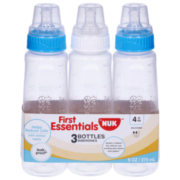 NUK First Essentials Bottles, Silicone, Medium, Ounce, Month+