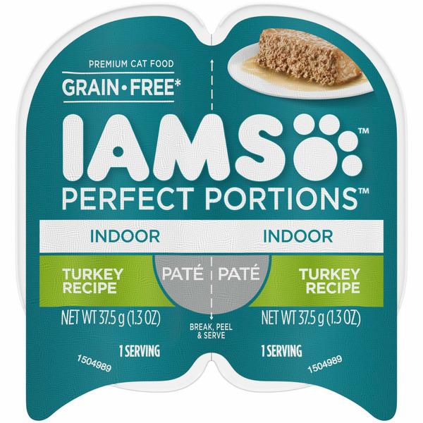 IAMS Indoor Adult Grain Free Wet Cat Food Paté, Turkey Recipe