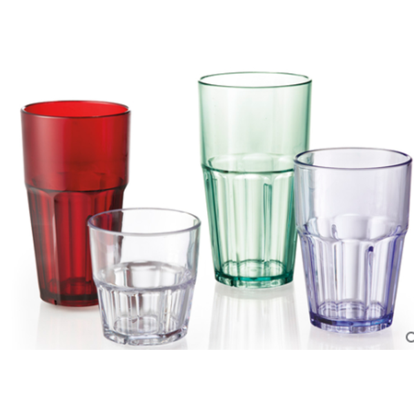 GET Melamine - Bahama Rock Glass - 9/6 Pk
