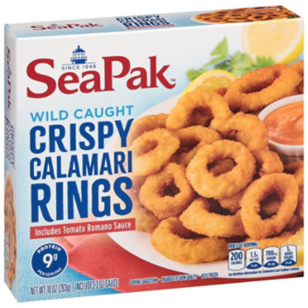 SeaPak Calamari with Oven Crispy Breading and Tomato Romano Sauce