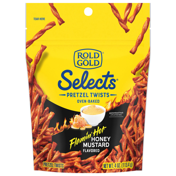 ROLD GOLD Oven-Baked Flamin' Hot Honey Mustard Flavored Pretzel