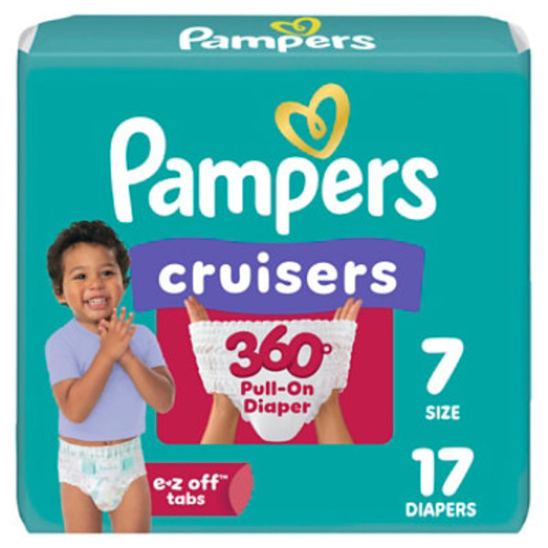 Pampers Cruisers 360 Pull-On Diapers, Size 7 (41+ lbs)