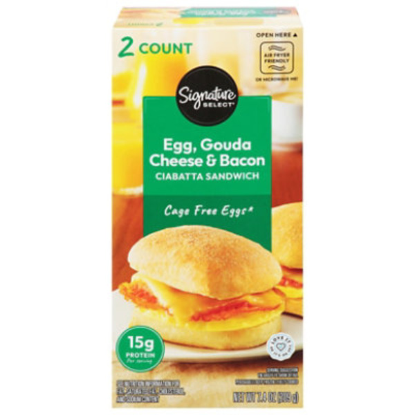Signature SELECT Egg, Gouda Cheese & Bacon Ciabatta Sandwich