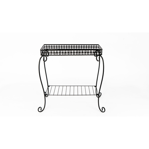 allen + roth 27.25-in H x 29-in W black Indoor Rectangular Steel Plant Stand