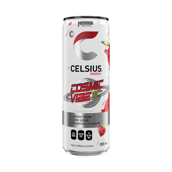 Celsius Sparkling Cosmic Vibe, Zero Sugar Energy Drink Same-Day