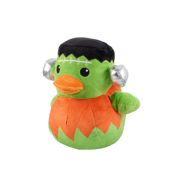 Thrills & Chills Halloween Frankenstein Plush Duck Dog Toy - Green
