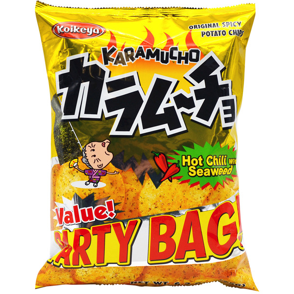 Koikeya Potato Chips, Hot Chili with Seaweed, Party Bag