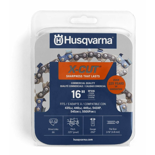 Husqvarna X-Cut SP33G 66 Link Replacement Chainsaw Chain For 16-in , 0.05-in Gauge , .325-in Pitch