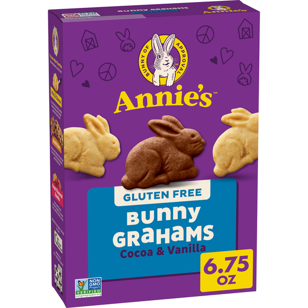 Annie's Gluten Free Bunny Cocoa and Vanilla Graham Crackers Same