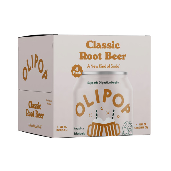 OLIPOP Prebiotic Soda, Classic Root Beer