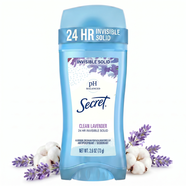 Secret Invisible Solid Antiperspirant and Deodorant, Clean