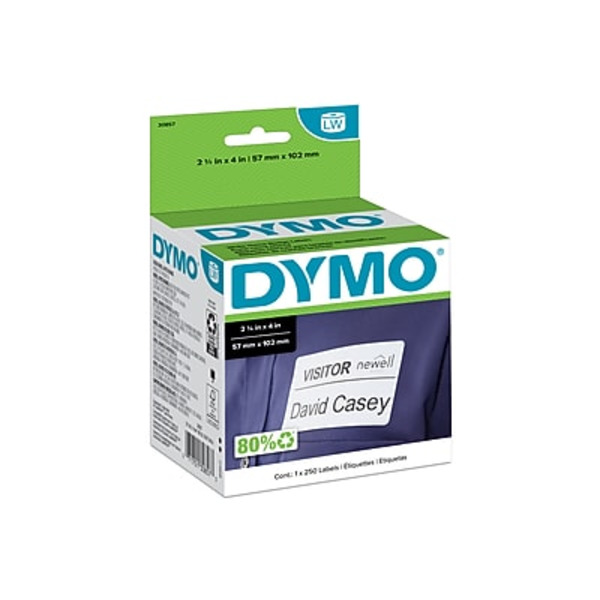 DYMO LabelWriter Name Badge Labels - Black Text on White Label