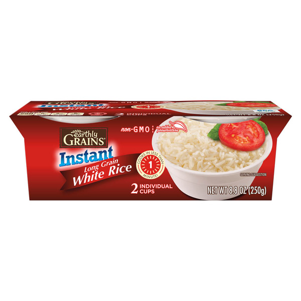 Earthly Grains Long Grain White Ready to Serve Rice Cups Same-Day