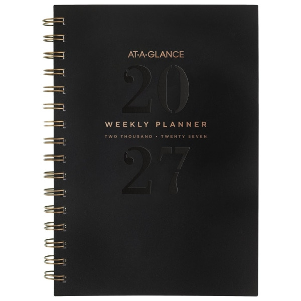 AT-A-GLANCE Signature Lite Small 2027 Weekly & Monthly Planner, 5.5 x 8.5 in - Black